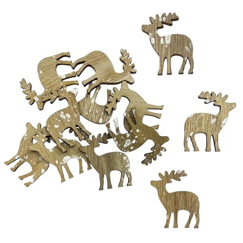 Oblique Unique 12er Set Holz Rentier Hirsch Konfetti als Tisch Streu Geschenk Deko für Weihnachten DIY Dekoration Basteln Oblique Unique 12er Set Holz Rentier Hirsch Konfetti als Tisch Streu Geschenk Deko für Weihnachten DIY Dekoration Basteln von Oblique Unique