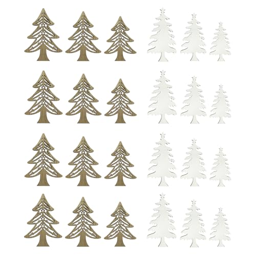 Oblique Unique 24er Set Holz Tannenbaum Konfetti als Tisch Streu Geschenk Deko für Weihnachten DIY Dekoration Basteln Oblique Unique 24er Set Holz Tannenbaum Konfetti als Tisch Streu Geschenk Deko für Weihnachten DIY Dekoration Basteln von Oblique Unique
