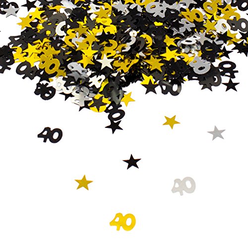 Oblique-Unique® 40. Geburtstag Jubiläum Konfetti Gold Silber Schwarz Sterne Tisch Deko 500 Stück Oblique-Unique® 40. Geburtstag Jubiläum Konfetti Gold Silber Schwarz Sterne Tisch Deko 500 Stück von Oblique-Unique