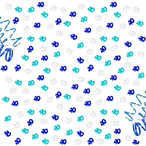 Oblique Unique 40. Geburtstag Jubiläum XXL Konfetti Set in Blau Türkis Silber - über 2500 Stk. - Tisch Deko Streudeko Geburtstagsdeko Zahlenkonfetti Dekoration Jungen und Mädchen Oblique Unique 40. Geburtstag Jubiläum XXL Konfetti Set in Blau Türkis Silber - über 2500 Stk. - Tisch Deko Streudeko Geburtstagsdeko Zahlenkonfetti Dekoration Jungen und Mädchen von Oblique Unique
