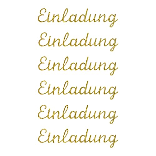 Oblique Unique 6x Einladung Sticker Aufkleber Gold Glitzernd zum Basteln Karten Scrapbooking Dekoration Verzierung Einladungskarten von Oblique Unique