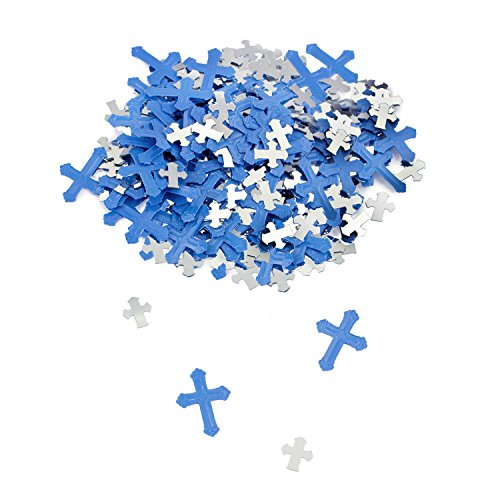 Oblique Unique® Deko Konfetti Kreuze Blau Silber Mix Streu Deko Tischdeko für Konfirmation Taufe Kommunion Oblique Unique® Deko Konfetti Kreuze Blau Silber Mix Streu Deko Tischdeko für Konfirmation Taufe Kommunion von Oblique Unique