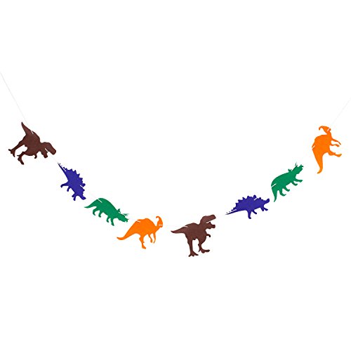Oblique-Unique® Dino Girlande Dinosaurier Banner für Jungs Kinderzimmer Deko Kinder Geburtstag Feier Party Farbmix von Oblique Unique