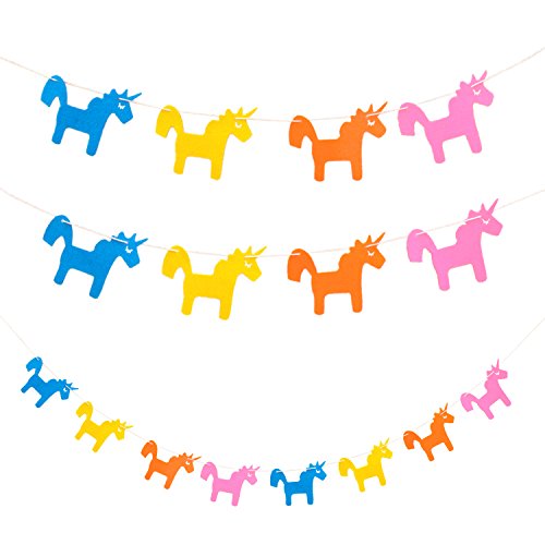 Oblique Unique® Einhorn Girlande Unicorn Banner bunt aus echtem Filz 2m - Kinder Geburtstag Party Deko Oblique Unique® Einhorn Girlande Unicorn Banner bunt aus echtem Filz 2m - Kinder Geburtstag Party Deko von Oblique Unique
