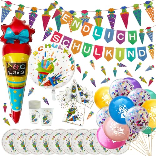 Oblique Unique Einschulung Deko Set XXL für Jungen und Mädchen zur Schuleinführung mit Folienballons Girlanden Servietten Becher Teller Luftballons und Konfetti Oblique Unique Einschulung Deko Set XXL für Jungen und Mädchen zur Schuleinführung mit Folienballons Girlanden Servietten Becher Teller Luftballons und Konfetti von Oblique Unique