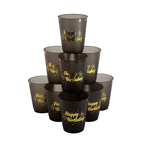 Oblique Unique Happy Birthday Becher Set 10 STK. Trinkbecher Partybecher für Geburtstag Kindergeburtstag Party Feier Schwarz Gold Oblique Unique Happy Birthday Becher Set 10 STK. Trinkbecher Partybecher für Geburtstag Kindergeburtstag Party Feier Schwarz Gold von Oblique Unique