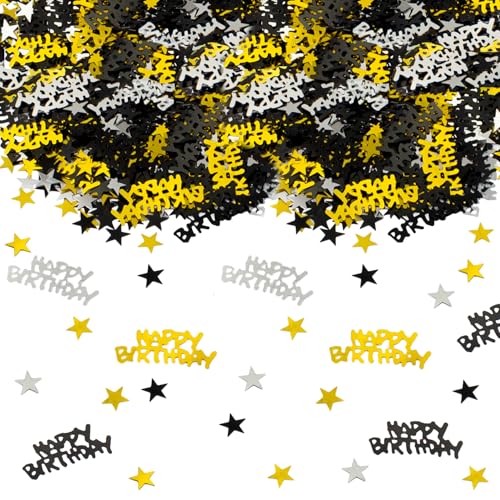 Oblique Unique Happy Birthday Geburtstag Konfetti XXL Set - 2500 Stück - Streudeko in Gold Silber Schwarz Sterne Tisch Party Feier Deko Kindergeburtstag Jungen und Mädchen Oblique Unique Happy Birthday Geburtstag Konfetti XXL Set - 2500 Stück - Streudeko in Gold Silber Schwarz Sterne Tisch Party Feier Deko Kindergeburtstag Jungen und Mädchen von Oblique Unique