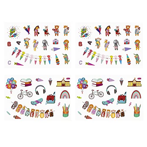 Oblique Unique Kinder Sticker Set Schule | 4 Bögen Einschulung Aufkleber für Jungen & Mädchen | Zuckertüten Tiere ABC Stifte Bücher | Deko & Mitgebsel Schuleinführung Geburtstag Oblique Unique Kinder Sticker Set Schule | 4 Bögen Einschulung Aufkleber für Jungen & Mädchen | Zuckertüten Tiere ABC Stifte Bücher | Deko & Mitgebsel Schuleinführung Geburtstag von Oblique Unique