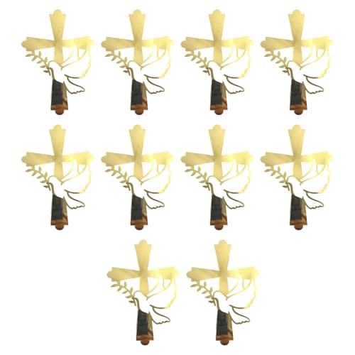 10 Stück bruchsichere goldfarbene Tauben-Kuchenaufsätze, Dekoration für spirituelle Anlässe und Versammlungen, spirituelle Feiern, Kuchendekoration von Obotsnoi