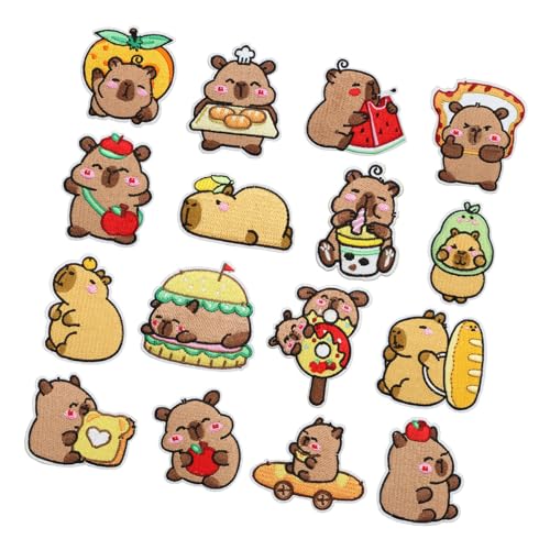 16 x Cartoon-Tier-Stickerei-Applikationen, Mehrzweck-Bügelaufnäher für Jacken, Taschen, Rucksäcke, Mäntel, Hüte, Stoffflicken für Kleidung 16 x Cartoon-Tier-Stickerei-Applikationen, Mehrzweck-Bügelaufnäher für Jacken, Taschen, Rucksäcke, Mäntel, Hüte, Stoffflicken für Kleidung von Obotsnoi