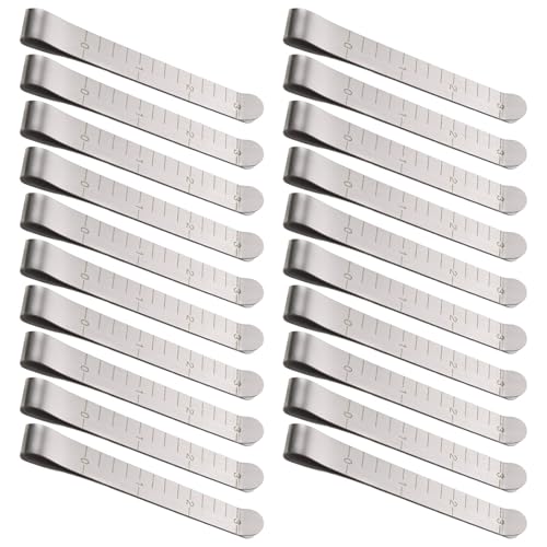 20 Stück Metall-Stoff-Klemmen, Edelstahl-Saumklammern mit 7,6 cm Messlineal zum Quilten, Markieren, Halteklammern mit Markierungsfunktion von Obotsnoi