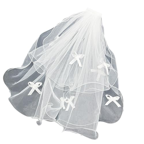 Brautschleier, Schleife für Mädchen, Balletcore-Schleifen für Festzug, Abschlussball, Brautschmuck, Bühnenrequisiten, weißer Schleier für Braut, Brautparty, Dekorationen Brautschleier, Schleife für Mädchen, Balletcore-Schleifen für Festzug, Abschlussball, Brautschmuck, Bühnenrequisiten, weißer Schleier für Braut, Brautparty, Dekorationen von Obotsnoi