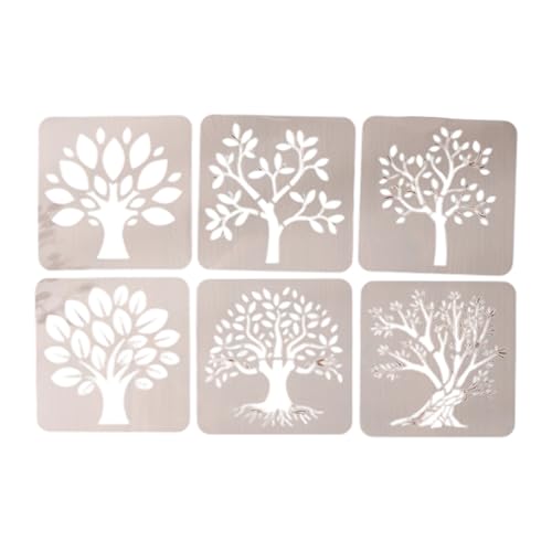 Cartoon-Blattkunst-Vorlagen, Zeichenschablonen, Malschablonen, Baum für Schulen, Zuhause, Basteln, Cartoon-Blattkunst, Baum, Scrapbooking, Malerei, 6 Stück Cartoon-Blattkunst-Vorlagen, Zeichenschablonen, Malschablonen, Baum für Schulen, Zuhause, Basteln, Cartoon-Blattkunst, Baum, Scrapbooking, Malerei, 6 Stück von Obotsnoi