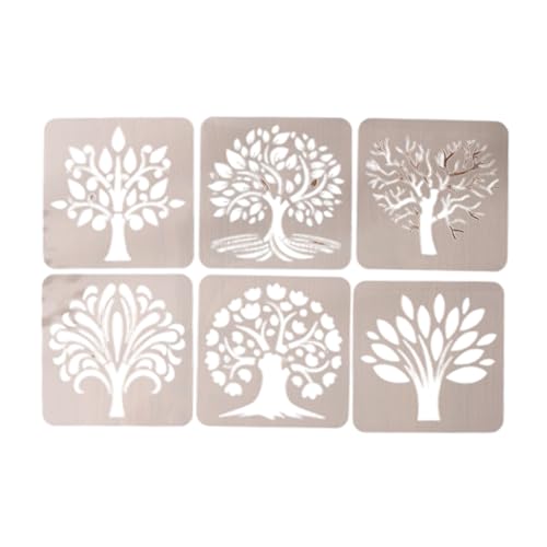 Cartoon-Blattkunst-Vorlagen, Zeichenschablonen, Malschablonen, Baum für Schulen, Zuhause, Basteln, Cartoon-Blattkunst, Baum, Scrapbooking, Malerei, 6 Stück Cartoon-Blattkunst-Vorlagen, Zeichenschablonen, Malschablonen, Baum für Schulen, Zuhause, Basteln, Cartoon-Blattkunst, Baum, Scrapbooking, Malerei, 6 Stück von Obotsnoi