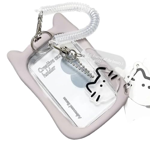 Clear Bus Card Sleeves Katzen Ohrfotokartenhalter Schlüsselbund Anhänger Abdeckungen Hülle Schutzhülsen Katzen Ohrhörer Busskarten Ärmelschlüsselkettenanhänger Kreditkartenabdeckung von Obotsnoi