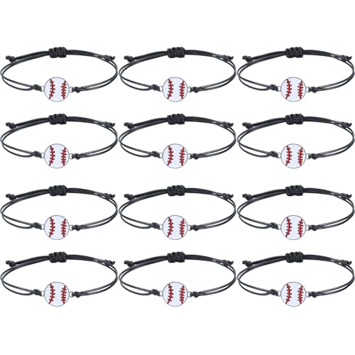 Obotsnoi Packung mit 12 Sport-Motto-Partys mit Armbändern und kleinem Fußball aus Legierung, für Geburtstage und Teamtreffen von Obotsnoi