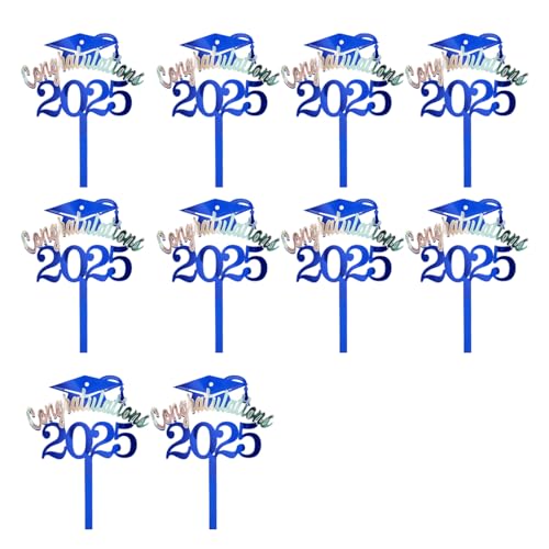 Set mit 10 Kuchendekorationen aus metallischem Papier, für Abschlussfeiern, Dessert, Abschlussfeier, Partyzubehör, Dekorationen für Partys Set mit 10 Kuchendekorationen aus metallischem Papier, für Abschlussfeiern, Dessert, Abschlussfeier, Partyzubehör, Dekorationen für Partys von Obotsnoi