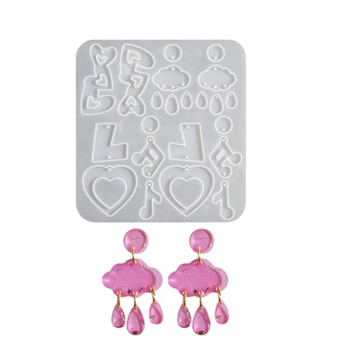 Stabiles, lebensmittelechtes Silikon, Wohnaccessoire zum Basteln, einzigartige Herzblumen-Ohrringe und Anhänger, für den täglichen Gebrauch, Silikon-Schmuck von Obotsnoi