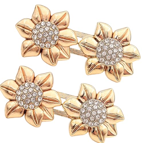 Taillenmieder Knopf mit Strasssteinen, Blume, abnehmbare Legierung, kein Nähen, Kleidung, Zubehör, Taillenmieder, Knopf mit Strass-Blume von Obotsnoi
