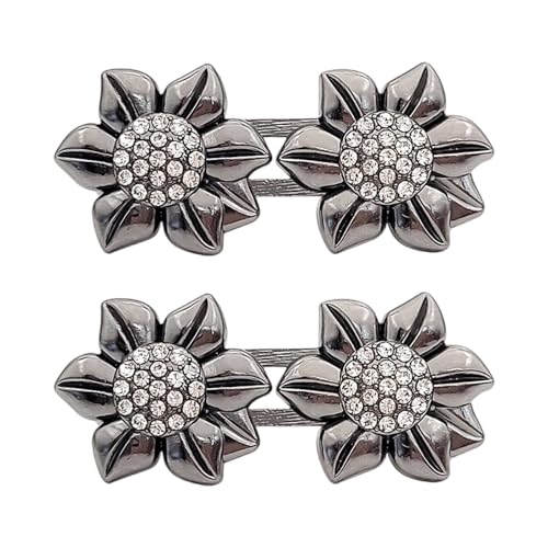 Verstellbarer Nadelverschluss Strass Blume Bund Knopf für Jeans Nicht Nähen Legierung Kleidung Zubehör Strass Blume Gürtel Verschluss für Kleidung Verstellbarer Nadelverschluss Strass Blume Bund Knopf für Jeans Nicht Nähen Legierung Kleidung Zubehör Strass Blume Gürtel Verschluss für Kleidung von Obotsnoi