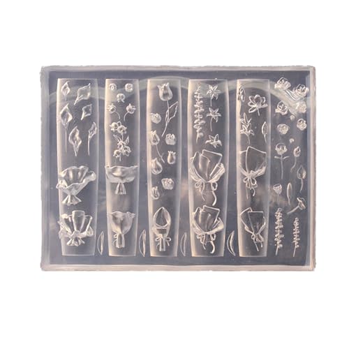 Vielseitige Silikonform Set Für 3D Nägelkunst Mit Rosenblumendesigns Ideal Für Handwerk Und Schmuckhersteller von Obotsnoi