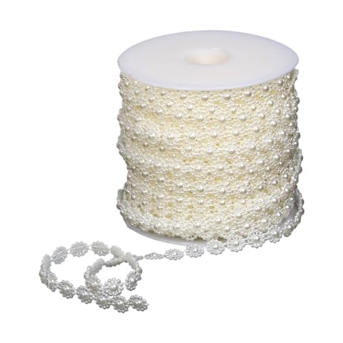 Weiße Kunstperlenkette für Kunsthandwerk 25 m lange künstliche Perlenkette für Brautkleider, Hochzeitsdekoration, Bastelschnur Weiße Kunstperlenkette für Kunsthandwerk 25 m lange künstliche Perlenkette für Brautkleider, Hochzeitsdekoration, Bastelschnur von Obotsnoi