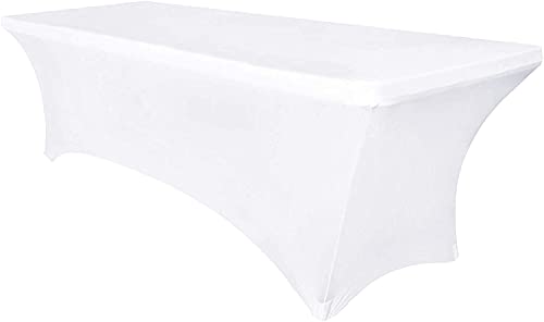 Obstal 1,5 m Stretch Spandex Tischdecke für Standard-Klapptische – Universal rechteckige Tischdecke Schutz für Hochzeit, Bankett und Party von Obstal