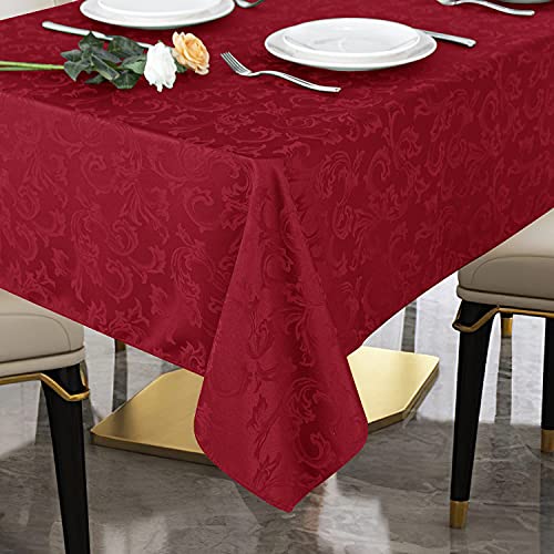 Obstal 210 g/m² solide Jacquard-Tischdecke – strapazierfähige, wasserdichte, knitterfreie Mikrofasertischdecke, rechteckig, 152.4x25.4 cm) von Obstal