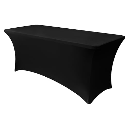 Obstal 240 cm Stretch-Husse für Standard-Klapptische, Universal-Tischabdeckung, rechteckig, Schutz für Hochzeit, Bankett, Party, Schwarz, ca. 244 cm Länge x 76 cm Breite x 76 cm Höhe Obstal 240 cm Stretch-Husse für Standard-Klapptische, Universal-Tischabdeckung, rechteckig, Schutz für Hochzeit, Bankett, Party, Schwarz, ca. 244 cm Länge x 76 cm Breite x 76 cm Höhe von Obstal