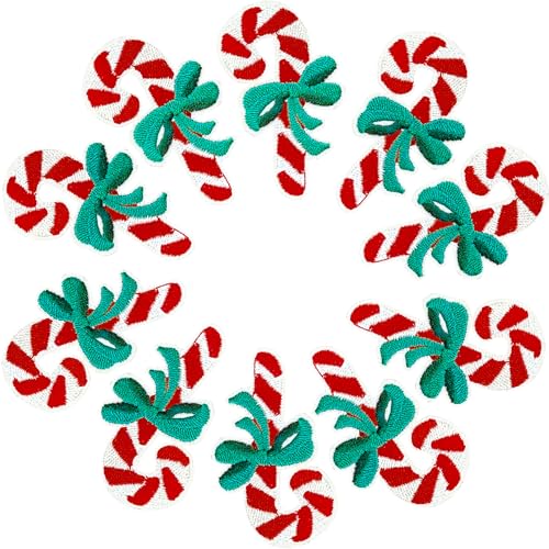 10 Stück Weihnachten Zuckerstange bestickte Bügelapplikation zum Aufnähen auf Kleidung Kleid Jacken Kappen DIY Stickerei Reparatur Flicken Nähen Handwerk Dekoration 10 Stück Weihnachten Zuckerstange bestickte Bügelapplikation zum Aufnähen auf Kleidung Kleid Jacken Kappen DIY Stickerei Reparatur Flicken Nähen Handwerk Dekoration von Obsummoy