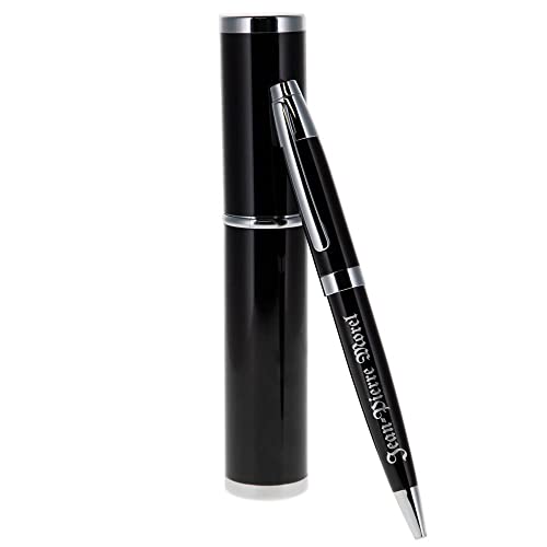 Ocadeau Kugelschreiber Twist schwarz mit personalisierter Gravur in einer schwarzen, edel glänzenden Hülle - Brillante Kugelschreiber personalisierbar mit Textgravur von Ocadeau