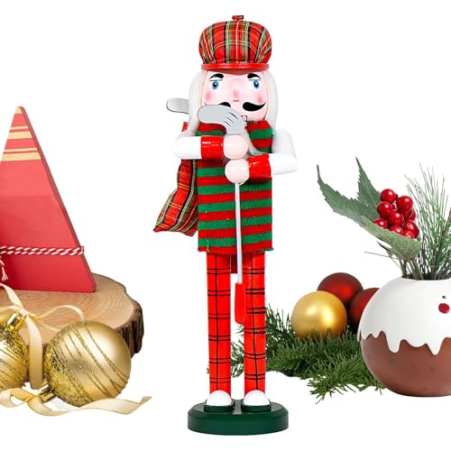 Ocastuted Nussknacker Weihnachtsdekoration | Dekorativer Golf Nussknacker | 35Zentimeter Holzfigur Dekoration Für Kinder Party Drinnen Draußen Haus von Ocastuted