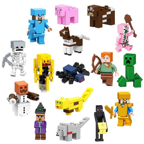 Occzin 16 Stück Mini Figuren Miner Gamer Figure Set Tortendeko Figuren Videospiel Figur Miner Gamer Bausteine Toys Geschenk für Kinder Junge Mädchen und Spielfans 2-7cm Occzin 16 Stück Mini Figuren Miner Gamer Figure Set Tortendeko Figuren Videospiel Figur Miner Gamer Bausteine Toys Geschenk für Kinder Junge Mädchen und Spielfans 2-7cm von Occzin