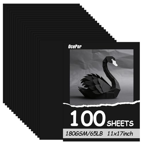 OcePor 100 Blatt schwarzer Karton, 27,9 x 43,2 cm, 29,5 kg/180 g/m², schwarzer Karton, dickes Kartonpapier, schweres Kartonpapier für Drucker, Lebenslauf, Sammelalben, Kunst, Handwerk, Visitenkarten OcePor 100 Blatt schwarzer Karton, 27,9 x 43,2 cm, 29,5 kg/180 g/m², schwarzer Karton, dickes Kartonpapier, schweres Kartonpapier für Drucker, Lebenslauf, Sammelalben, Kunst, Handwerk, Visitenkarten von OcePor