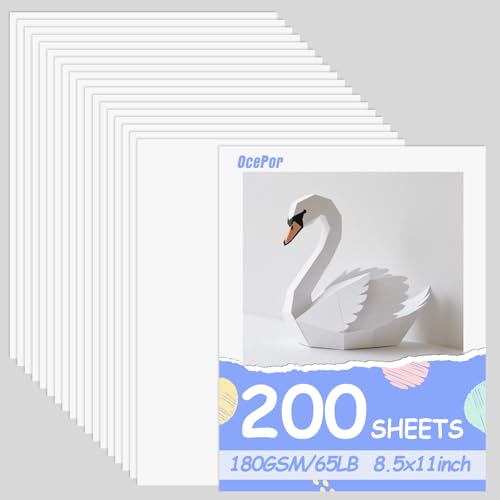 OcePor Weißer Karton, 21,6 x 27,9 cm, 29,5 kg/180 g/m², weißer Karton, dickes Kartonpapier, schweres Kartonpapier für Drucker, Lebenslauf, Sammelalben, Kunst, Handwerk, Visitenkarten, 200 Blatt OcePor Weißer Karton, 21,6 x 27,9 cm, 29,5 kg/180 g/m², weißer Karton, dickes Kartonpapier, schweres Kartonpapier für Drucker, Lebenslauf, Sammelalben, Kunst, Handwerk, Visitenkarten, 200 Blatt von OcePor