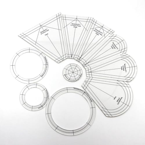 Transparentes Acryl-Lineal-Set für professionelles Nähen, Basteln (1 weiße Linie), 10-teilig von Oceanlend