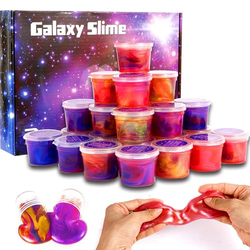 36 Pack Galaxy Slime Cup Partygeschenke –Fluffy, Nicht klebrig, schmutzfrei, Schleim Kits für Mädchen und Jungen – Kindergeburtstag Mitgebsel Set von Ocensmice