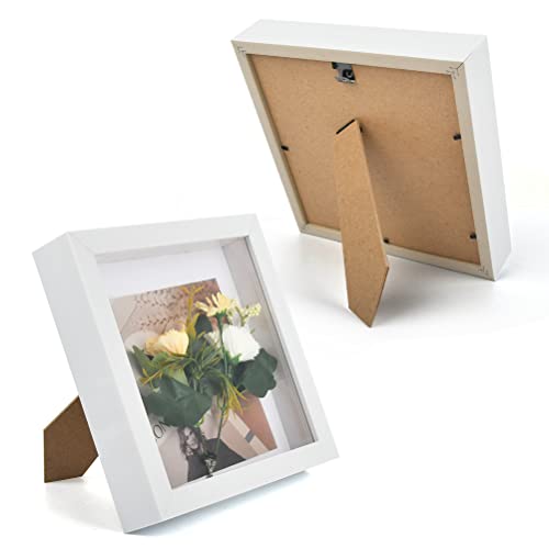 OctBird 3D Bilderrahmen zum Befüllen 23x23cm Holz Fotorahmen mit 3cm Tiefe Rahmen Objektrahmen zum Befüllen, Wand- und Tischrahmen mit Hochauflösende Glas von OctBird