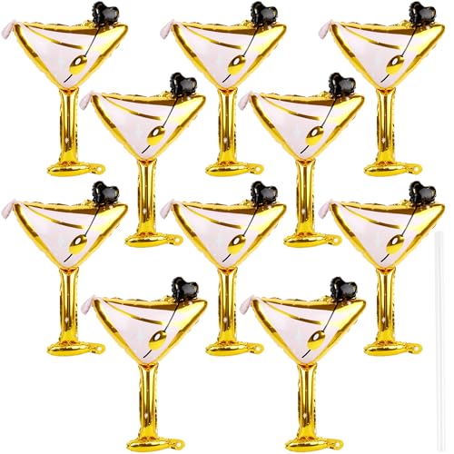 Martini-Ballon, Martini-Aluminium-Ballon, realistischer riesiger Martini-Glasballon für Geburtstag, Hochzeit, Junggesellenabschied, Dekoration, 10 Stück Martini-Ballon, Martini-Aluminium-Ballon, realistischer riesiger Martini-Glasballon für Geburtstag, Hochzeit, Junggesellenabschied, Dekoration, 10 Stück von Octaday