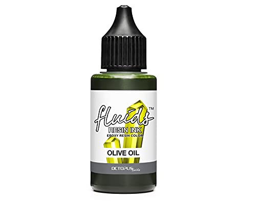 Octopus Fluids Resin Ink Olive Oil - Alcohol Ink für Epoxidharz und UV-Resin, Harz-Farbe Grün, 30 ml von Octopus Fluids