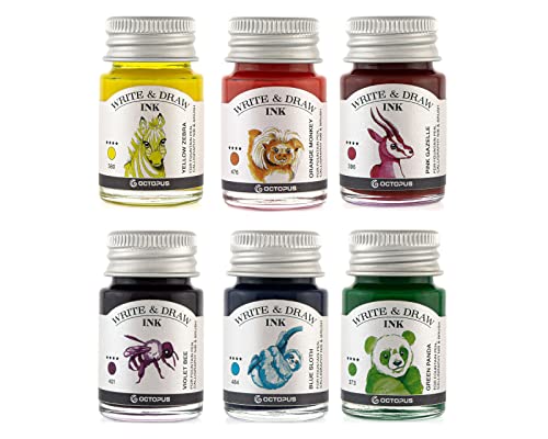 Octopus Write and Draw Ink Set CARNIVAL, wasserfeste Tinte zum Schreiben und Zeichnen, Kalligraphietinte, Zeichentusche für Füllhalter, 6x10 ml Octopus Write and Draw Ink Set CARNIVAL, wasserfeste Tinte zum Schreiben und Zeichnen, Kalligraphietinte, Zeichentusche für Füllhalter, 6x10 ml von Octopus Fluids