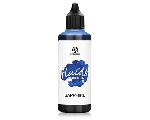 100 ml Fluids Alcohol Ink BLUE SAPPHIRE, Alkoholtinte für Fluid Art und Resin, blau von Octopus