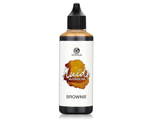 100 ml Fluids Alcohol Ink BROWNIE, Alkoholtinte für Fluid Art und Resin, braun von Octopus