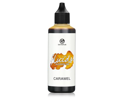 100 ml Fluids Alcohol Ink CARAMEL, Alkoholtinte für Fluid Art und Resin, braun von Octopus