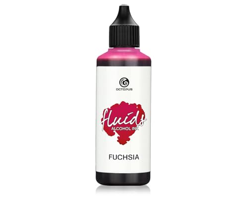 100 ml Fluids Alcohol Ink FUCHSIA, Alkoholtinte für Fluid Art und Resin, pink von Octopus
