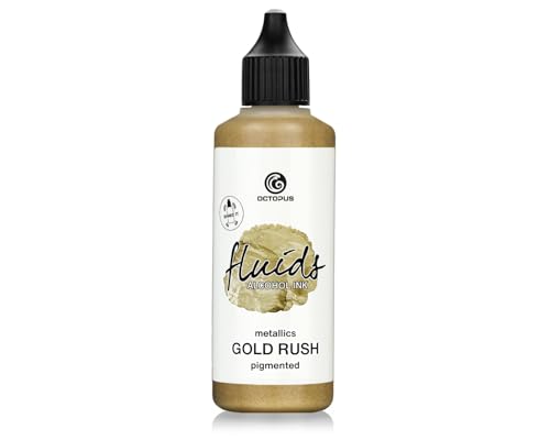 100 ml Fluids Alcohol Ink GOLD RUSH, Alkoholtinte für Fluid Art und Resin, gold von Octopus