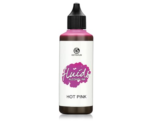 100 ml Fluids Alcohol Ink HOT PINK, Alkoholtinte für Fluid Art und Resin, pink von Octopus