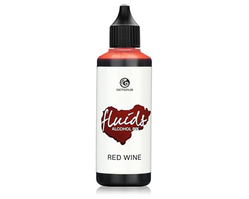 100 ml Fluids Alcohol Ink RED WINE, Alkoholtinte für Fluid Art und Resin, rot von Octopus