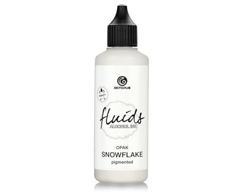 100 ml Fluids Alcohol Ink SNOWFLAKE, Alkoholtinte für Fluid Art und Resin, weiß, white, blanco von Octopus