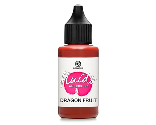Octopus 30ml Fluids Alcohol Ink Dragon Fruit, Alkoholtinte für Fluid Art und Resin, rot Octopus 30ml Fluids Alcohol Ink Dragon Fruit, Alkoholtinte für Fluid Art und Resin, rot von Octopus